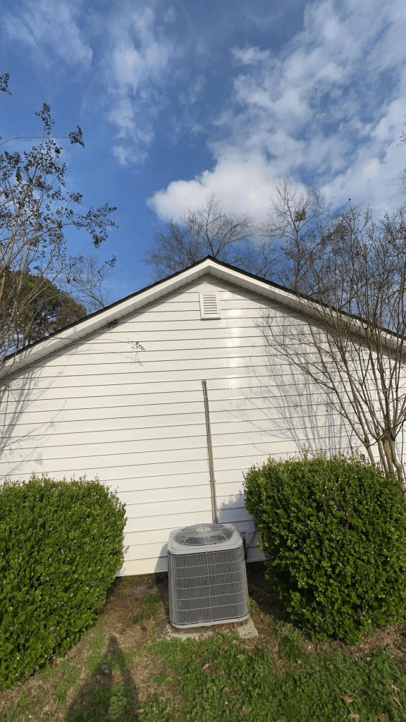 Clean white horizontal siding on a residential home exterior
